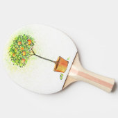 Raquette De Ping Pong Arbre d'agrume peint d'aquarelle dans le pot (Côté)