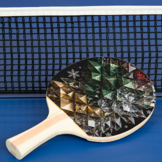 Raquette De Ping Pong Arbre de Noël abstrait en mosaïque 3D extrême