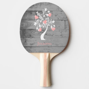 Raquette De Ping Pong Arbre rose des Coeurs Ping Paddle personnalisé