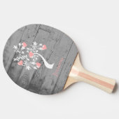Raquette De Ping Pong Arbre rose des Coeurs Ping Paddle personnalisé (Côté)