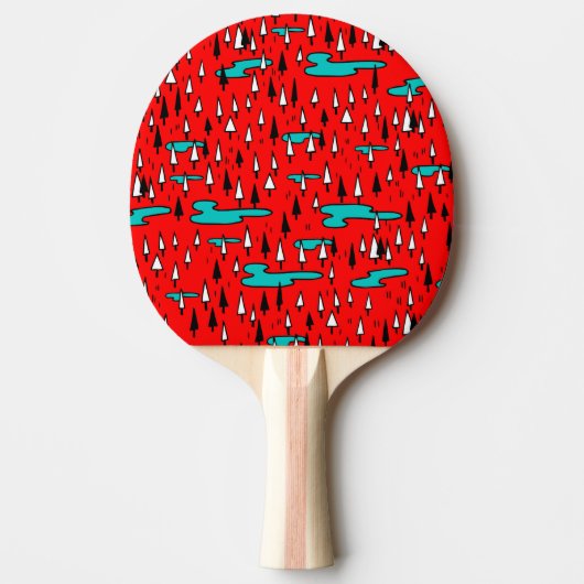 Raquette De Ping Pong Arbres à main levée : motif de Noël scandinave. (Devant)