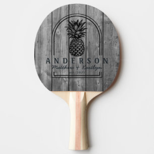 Raquette De Ping Pong Arc de mariage sombre propre gris bois ananas & no