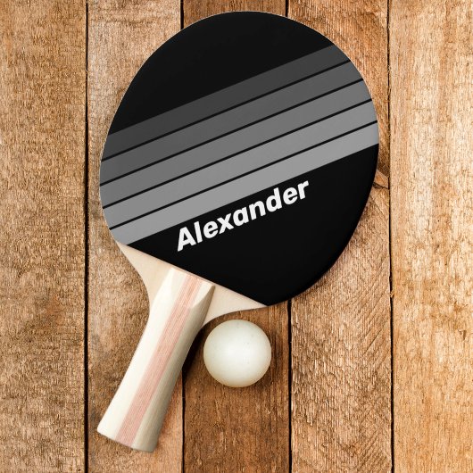 Raquette De Ping Pong Arc-en-ciel à dégradé foncé avec nom