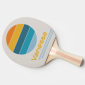 Raquette De Ping Pong Arc-en-ciel de rotation rétro (Côté)