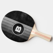 Raquette De Ping Pong Arc-en-ciel en dégradé foncé avec initial (Côté)