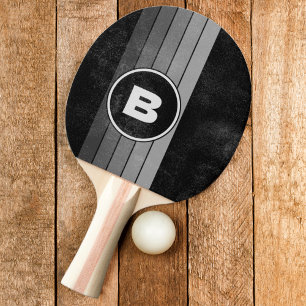 Raquette De Ping Pong Arc-en-ciel en dégradé foncé avec initial