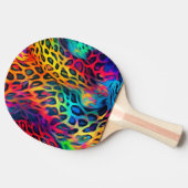 Raquette de ping pong arc-en-ciel néon (Côté)