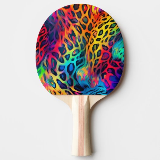 Raquette de ping pong arc-en-ciel néon (Devant)