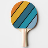 Raquette De Ping Pong Arc-en-ciel noir à rayures grasses (Dos)