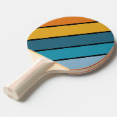 Raquette De Ping Pong Arc-en-ciel noir à rayures grasses (Devant Angle)