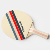 Raquette De Ping Pong Arc-en-ciel rétro-nautique rayé avec le nom (Côté)