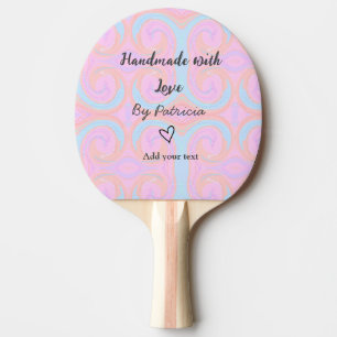 Raquette De Ping Pong Arc-en-ciel scintillant fait main avec amour ajout