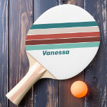 Raquette De Ping Pong Arc-en-ciel vintage avec nom<br><div class="desc">La pagaie de ping-pong Vintage Mint Rainbow Striped avec le nom apporte une ambiance rafraîchissante et ludique à votre jeu avec son arrière-plan tonique à la menthe et des bandes arc-en-ciel vibrantes. Personnalisez-le avec votre nom pour une touche personnalisée qui ajoute une touche d'individualité. Parfait pour les joueurs qui aiment...</div>