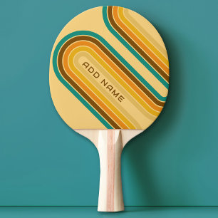 Raquette De Ping Pong Arche de ligne rétro aux couleurs de terre - Nom p