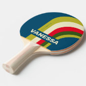 Raquette De Ping Pong Arche de Rugby Rétro avec Nom (Devant Angle)