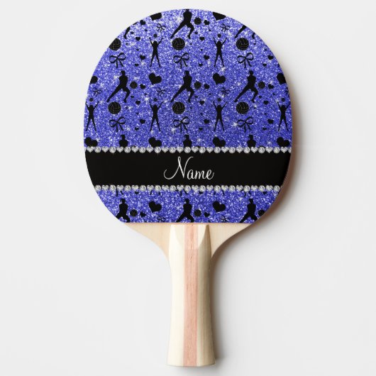 Raquette De Ping Pong Arcs bleus nommés faits sur commande de coeurs de (Devant)