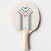 Raquette De Ping Pong Arcs de lignes géométriques Abstraites Pastel (Dos)