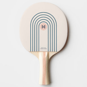 Raquette De Ping Pong Arcs de lignes géométriques Abstraites Pastel