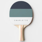 Raquette De Ping Pong Ardoise Moderne Trois Tons avec Nom (Devant)