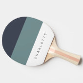 Raquette De Ping Pong Ardoise Moderne Trois Tons avec Nom (Côté)