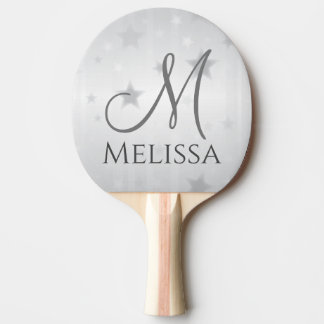 Raquette De Ping Pong Argent Minimaliste Personnalisé Féminin Moderne