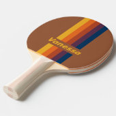 Raquette De Ping Pong Argile séchée au soleil rayée du nom (Devant Angle)