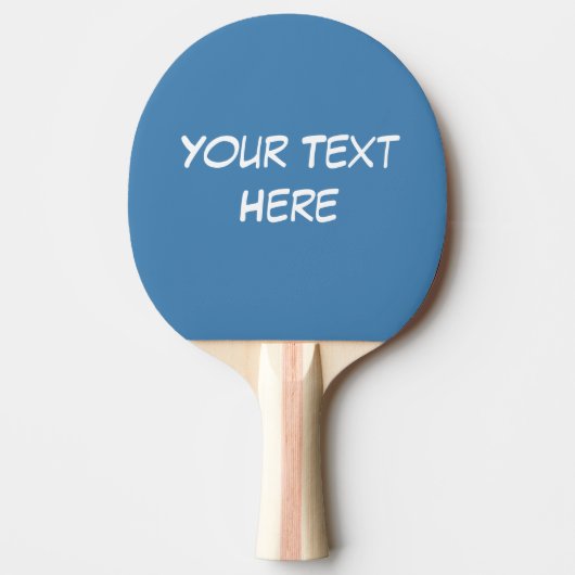 Raquette De Ping Pong Arrière - plan bleu acier solide, nom Monogram (Devant)