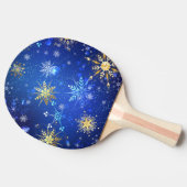 Raquette De Ping Pong Arrière - plan Bleu XMAS avec des flocons de neige (Côté)