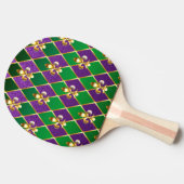 Raquette De Ping Pong Arrière - plan de bijoux Mardi Gras (Côté)