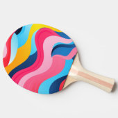 Raquette De Ping Pong Arrière - plan des lignes ondulées de couleur vive (Côté)