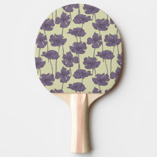 Raquette De Ping Pong Arrière - plan floral vintage de motif d'art