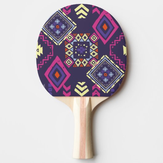 Raquette De Ping Pong Arrière - plan géométrique tribal, primitif. (Devant)