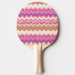 Raquette De Ping Pong Arrière - plan rose de zigzag
