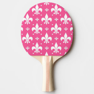 Raquette De Ping Pong Arrière - plan rose Fleur-de-lis Motif design