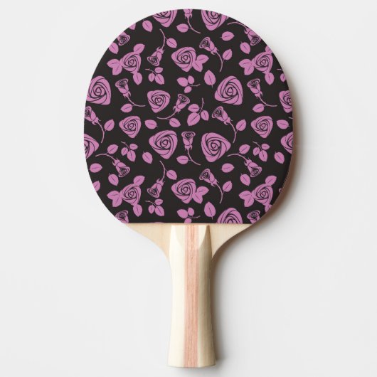 Raquette De Ping Pong Arrière - plan rose floral (Devant)
