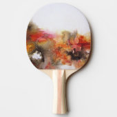 Raquette De Ping Pong Art Abstrait rouge Brown orange blanc (Dos)