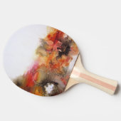 Raquette De Ping Pong Art Abstrait rouge Brown orange blanc (Côté)