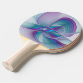Raquette De Ping Pong Art Fractal Abstrait rose bleu turquoise (Devant Angle)