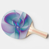 Raquette De Ping Pong Art Fractal Abstrait rose bleu turquoise (Côté)
