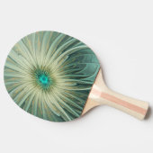 Raquette De Ping Pong Art fractal de fleurs de fantaisie vert sauge abst (Côté)