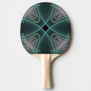 Raquette De Ping Pong Art graphique fractal géométrique sarcelle moderne
