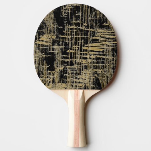 Raquette De Ping Pong Art moderne noir et or (Dos)