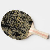 Raquette De Ping Pong Art moderne noir et or (Côté)