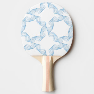 Raquette De Ping Pong Art motif géométrique bleu, mignon, simple et é