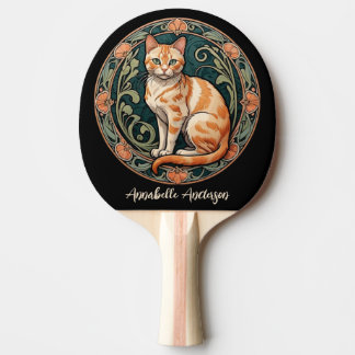 Raquette De Ping Pong Art Nouveau Ginger Cat Personnaliser