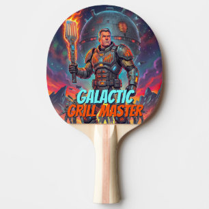 Raquette De Ping Pong Art Pop Rétro BD Espace Alien Barbecue Vintage