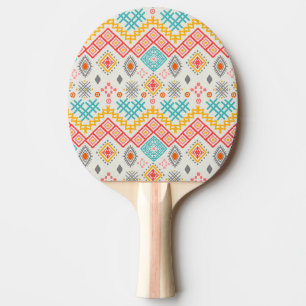 Raquette De Ping Pong Art tribal : imprimé géométrique boho.