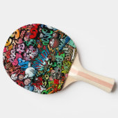 Raquette De Ping Pong Art urbain dynamique et explosif Graffit (Côté)