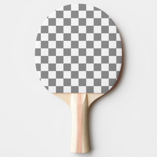 Raquette De Ping Pong Ash Grey White Checkered Check Pattern (Devant)