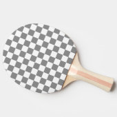 Raquette De Ping Pong Ash Grey White Checkered Check Pattern (Côté)